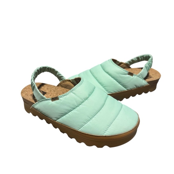Reef Shoes - Reef Puff Puff Sage Mint Women's Slip On Clog Quilted Casual Outdoor Size 8